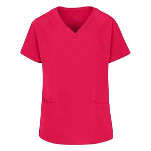 Ensemble d'uniformes médicaux et hôteliers confortables pour le personnel : Haut à col en V et manches courtes avec pantalon assorti - Collection 2026 - Product Image 2