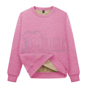 Custom Made Winter Women <b>Sherpa</b> Fleece Sweatshirt with Front Logo Anti-Wrinkle Warm & Soft <b>Fabric</b> - Product Image 1