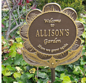 Plaques de jardin en métal personnalisées, marquages extérieurs gravés, étiquettes de plantes résistantes aux intempéries, panneaux durables, impression UV disponible - Product Image 1