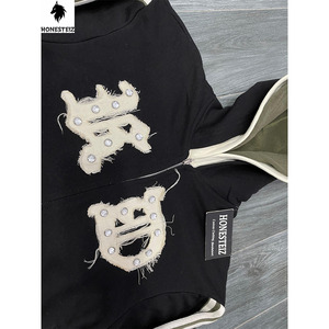 เสื้อฮู้ดผ้าฟลีซปักโลโก้ได้ตามต้องการของผู้ชายเสื้อสเวตเชิ้ตลำลองฤดูหนาวแบบลำลองเทคนิคการพิมพ์ลายนูนบนหน้าจอแบบ3D เทคนิคซักได้ - Product Image 3