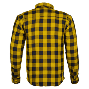 Chemise de protection robuste à carreaux jaune et noir avec un design de chemise de protection respirant pour la conduite en moto - Product Image 6