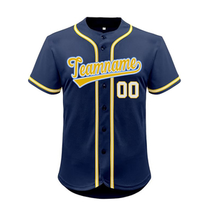 Maillot de baseball personnalisé avec nom et numéro d'équipe, broderie, col en V, pour jeunes, sublimation, vente en gros, modèle vierge pour hommes - Product Image 1