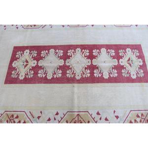 พรมตุรกี, พรมขนาดใหญ่ 5.2x7.9 ฟุต, พรมขนสัตว์สีแดงลายนามธรรมสไตล์วินเทจ - Product Image 4