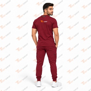 Ensemble d'uniformes médicaux en sergé pour hommes Tiierwer, vente en gros, logo personnalisé, blouses et pantalons à col en V pour hôpitaux, cliniques, infirmières - Product Image 6