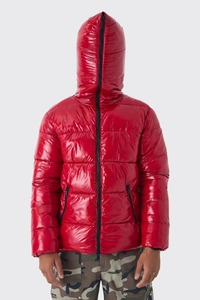 Chaqueta Acolchada para Hombre, Estilo Urbano, Holgada, con Forro Acolchado, Repelente al Agua, Diseño Sólido Brillante de Poliéster, OEM - Product Image 5