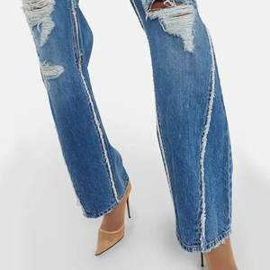 Bas prix respirant léger 350gsm hommes en détresse Baggy pantalon mode 2025 fabriqué en usine Look délavé hommes Baggy pantalon - Product Image 4