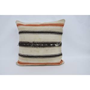 Beige bohème 24x24 pouces luxe Kilim oreiller tissé Vintage carré motif décoratif laine coussin pour literie Style de Noël - Product Image 1