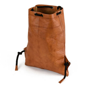 Brown Genuine <b>Leather</b> Drawstring <b>Backpack</b> Unisex Gym Bag Vintage Travel Daypack - Product Image 2