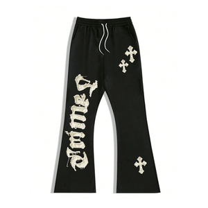Pantalones Deportivos de Felpa con Bordado Personalizado al por Mayor, Pantalones Acampanados Desgastados Personalizados, Ropa Casual - Product Image 5