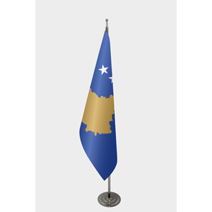 Custom Hand <b>Flags</b> with Digital Printing Aluminum <b>Pole</b> & Cloth Material-Official Kosovo Interior <b>Flag</b> - Product Image 1