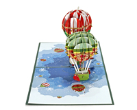Tarjeta de Felicitación Navideña 3D con Modelo Pop-up de Santa Claus y Reno para Navidad