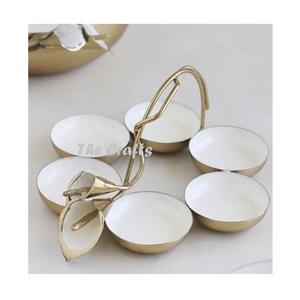 Lot de 3 bol à noix décoratif en aluminium couleur argent bol de service à chocolat avec plateau à prix acceptable - Product Image 6