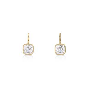 Boucles d'oreilles pendantes en diamant taille coussin, style ancien - Product Image 1