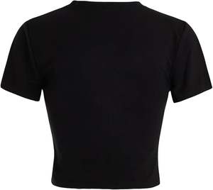 เสื้อครอปผู้หญิงแฟชั่นลำลองผ้าคอตตอนเนื้อนุ่มน้ำหนักเบาเหมาะสำหรับเสื้อผ้าแนวสตรีทและชุดออกกำลังกายในช่วงฤดูร้อน - Product Image 2