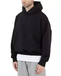 Sweats à capuche surdimensionnés à épaules tombantes 100% coton, impression de logo personnalisée, polaire thermique uni pour l'hiver, vêtements de rue, sweats à capuche surdimensionnés - Product Image 5