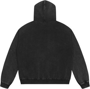 Sweat-shirt à capuche décontracté surdimensionné délavé à l'acide, sweat-shirt surdimensionné délavé à l'acide, sweat-shirt à capuche avec fermeture éclair et imprimé en poudre, délavé à l'acide, pour homme - Product Image 2