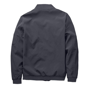 Bomber léger pour hommes avec taille et poignets ajustés veste slim imperméable à manches longues avec poches et fermeture éclair - Product Image 2