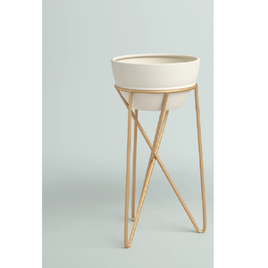 Macetas metálicas para decoración del hogar, macetas con revestimiento de polvo blanco para jardín al mejor precio, precios directos de fábrica - Product Image 1