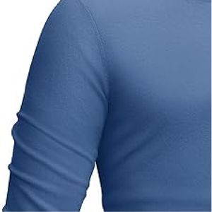 Nouveau gros Top qualité Polyester couleur unie pull pull hommes col rond épais printemps chandails - Product Image 3