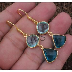 Boucles d'oreilles en laiton plaqué or 18 carats avec pierres précieuses en cornaline pour femmes et filles Vente en gros de bijoux Boucles d'oreilles à la mode faites à la main Boucles d'oreilles en laiton - Product Image 3