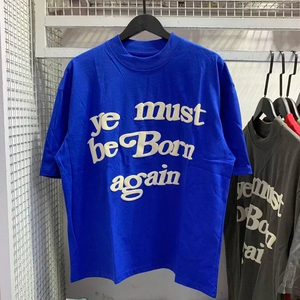 Mới mùa xuân mùa hè Puff YE phải được sinh ra một lần nữa màu xanh lá cây T-Shirt người đàn ông Phụ Nữ Ngắn Tay Áo Tops - Product Image 6