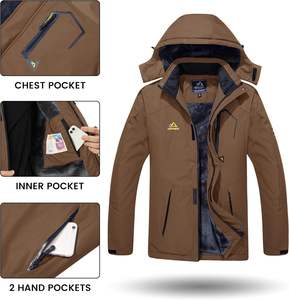 Chaqueta de esquí de invierno de algodón 100% para hombre, abrigos de lana resistentes al agua con aislamiento térmico para Snowboard Park, impermeable y capucha - Product Image 5