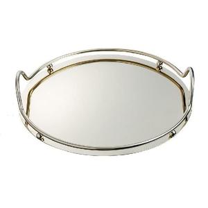 Bandeja de Servicio de Metal de Diseño Niquelado de Alta Calidad, Elegante Bandeja para Bebidas y Aperitivos con Fines Decorativos - Product Image 1