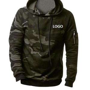 Sweat à capuche décontracté en polaire de polyester pour homme, confortable, imprimé, zippé, respirant, pour l'hiver, uni, teint - Product Image 6