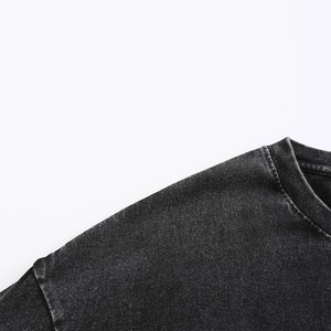 Nouveauté en gros : T-shirts pour hommes 100 % coton de haute qualité, manches longues, coupe classique, design personnalisé, délavage acide - Product Image 2