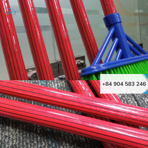 Fábrica de Vietnam, venta al por mayor, cepillo de limpieza de rayas rojas, mango de escoba de madera recubierto de PVC, cabeza de fregona de plástico, precio competitivo - Product Image 4