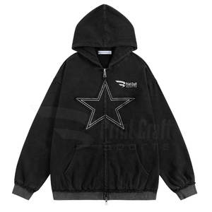 Fourniture directe d'usine hommes sweats à capuche à effet vintage couleur unie basiques hommes sweats à capuche à effet vintage - Product Image 1