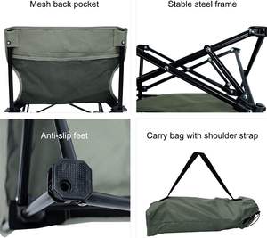 Chaise de plage légère en métal à profil bas pour adultes pliable Design moderne dos bas Camping Concerts de plage pêche utilisation de jardin - Product Image 5