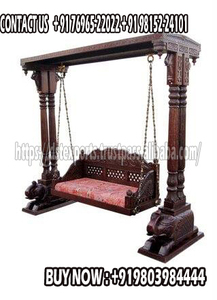 Birmanie teck bois artisanat Jhula à vendre Designer fait à la main teck bois balançoire/Jhula haute qualité balançoire en bois pour la décoration intérieure UK - Product Image 3