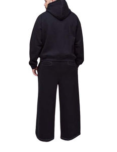 Sweat à capuche oversize en coton épais pour homme, style streetwear, avec broderie effet délavé, survêtement zippé avec patchs pour l'hiver - Product Image 2