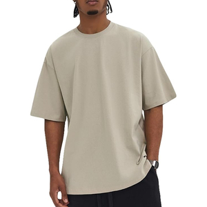 Camisetas Casuales de Cuello Redondo de Lona 100% Algodón de Alta Calidad para Hombre, Transpirables, Lisas, de 260g, Manga Corta, con Logo, al por Mayor - Product Image 1