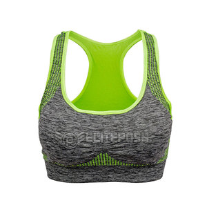 Soutien-gorge d'entraînement de fitness grande taille personnalisé haut court séchage rapide respirant motif uni rembourré équipement de course conception réversible - Product Image 1