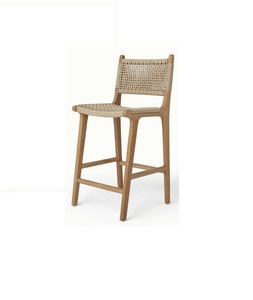 Silla de Bar con Estructura de Madera de Mango Danés Tejida de Alta Calidad con Acabado Natural, Ecológica y Duradera para Uso en Exteriores y Almacenes - Product Image 1