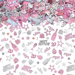 Coriandoli Classici da Tavolo '<span class=keywords><strong>Buon</strong></span> <span class=keywords><strong>Compleanno</strong></span>' <span class=keywords><strong>20</strong></span>° Anniversario, Decorazione con Glitter Oro Rosa per Feste di <span class=keywords><strong>Compleanno</strong></span> e Laurea - Product Image 1