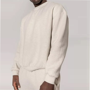 2025 fournisseur mode sweat broderie logo col rond hommes 400gsm polaire lourde impression personnalisée à capuche pour homme - Product Image 6