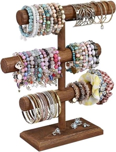 Elegante soporte de brazalete de madera perfecto para organizar joyas para brazalete, pulseras, collar, reloj, joyero para mujer, regalo - Product Image 6