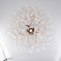 Lustre moderne de luxe en verre blanc en forme de pétales de fleurs, lampe suspendue pour salon, hall d'hôtel, villa, plafond haut