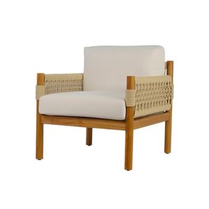 Accoudoir de canapé en teck pour hôtel, avec corde, fabriqué en Indonésie - Product Image 1