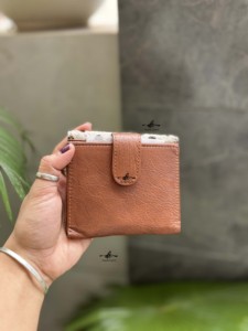 Porte-monnaie en cuir véritable haute qualité élégant pochette portefeuille porte-carte de crédit cheveux sur cacher fourrure Style occidental unisexe pochette - Product Image 3