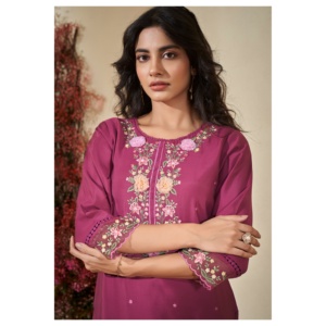 Conjunto de Kurta Rosa para Mujer Nayab Anika con Dupatta - Product Image 1