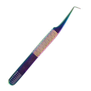 Professional Pointed Stainless Steel Durable Anti-Static Eyelash & Eyebrow <b>Tweezers</b> with Perfect Grip - Product Image 1
