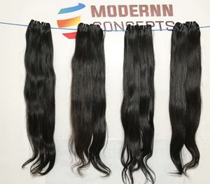 Venta al por mayor 100% Indian Raw Temple Bundles Straight Extensiones de cabello humano sin procesar Procesamiento químico Ninguno para trenzar - Product Image 2