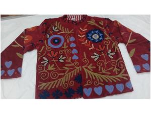 Veste en velours de luxe brodée avec col mandarin, technique de tissage pour les fêtes d'hiver et les occasions festives, vêtements ethniques - Product Image 5