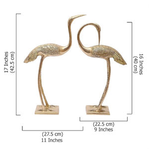Pour Love Bird Flamingo Showpiece Set 9 \ "X 3.5 \" X 16 \ "Brass Flamingo 11 \" X 3.5 \ "X 17 \" Upright Flamingo Birthday Occasion - Product Image 6
