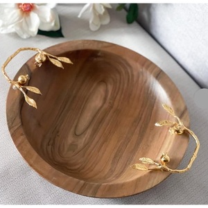 Ensaladera de madera hecha a mano de calidad superior, diseño de acento Floral moderno, decoración del hogar, utensilios de cocina, cuenco para servir alimentos, precio al por mayor - Product Image 6