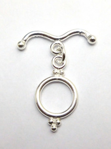 13X25MM Bali <b>Toggle</b> Clasp Oxidized Silver Plated Oxidized Copper Sterling Silver Plated 18k Gold plated Jewellery Clasp B633 - Product Image 2